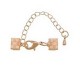Metal extension chain set with clasp and 7mm ribbon crimp end Rosegold